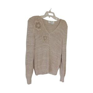 Lilli Ann Knits V-neck Padded Vintage sweater